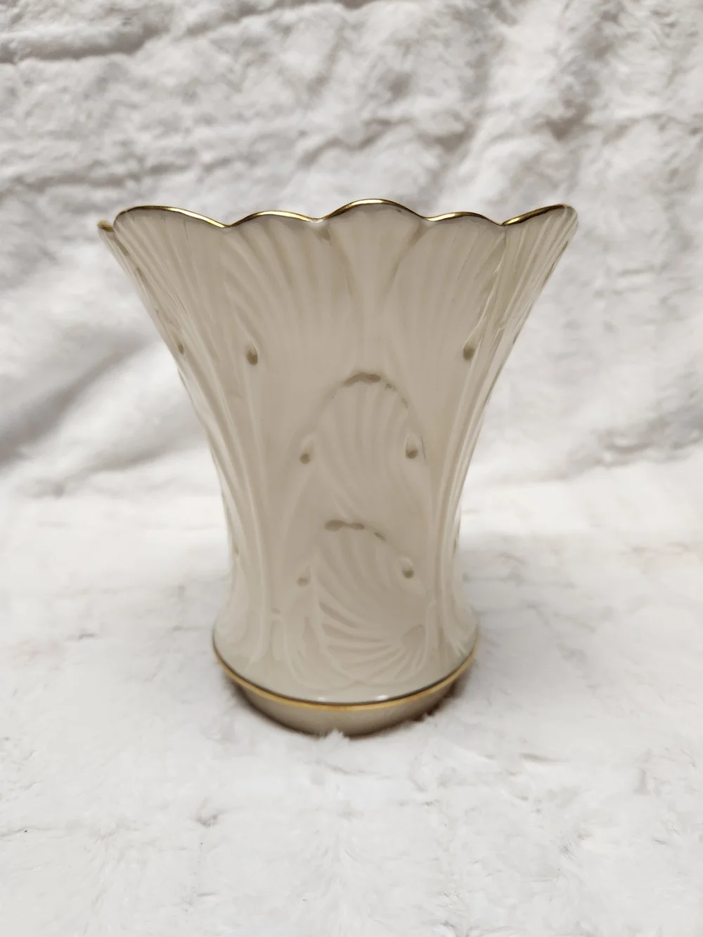 Lenox Ivory Porcelain Vase with Gold Trim